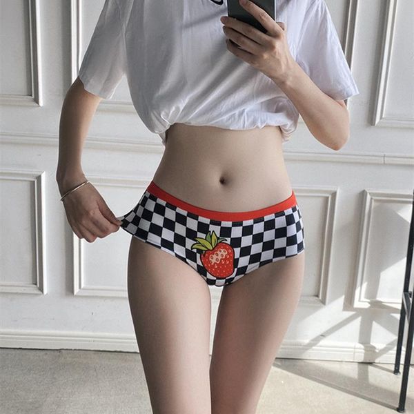 women's panties cute bag hip girls fruit plaid print low-waist underwear breathable one-piece antibacterial crotch female briefs tanga, Black;pink
women's panties cute bag hip girls fruit plaid print low-waist underwear breathable one-piece antibacterial crotch female briefs tanga, Black;pink