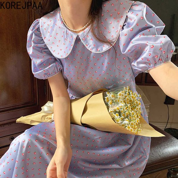 korejpaa women dress summer korean chic girls sweet age-reducing floral doll collar high waist loose puff sleeve vestidos 210526, Black;gray
korejpaa women dress summer korean chic girls sweet age-reducing floral doll collar high waist loose puff sleeve vestidos 210526, Black;gray