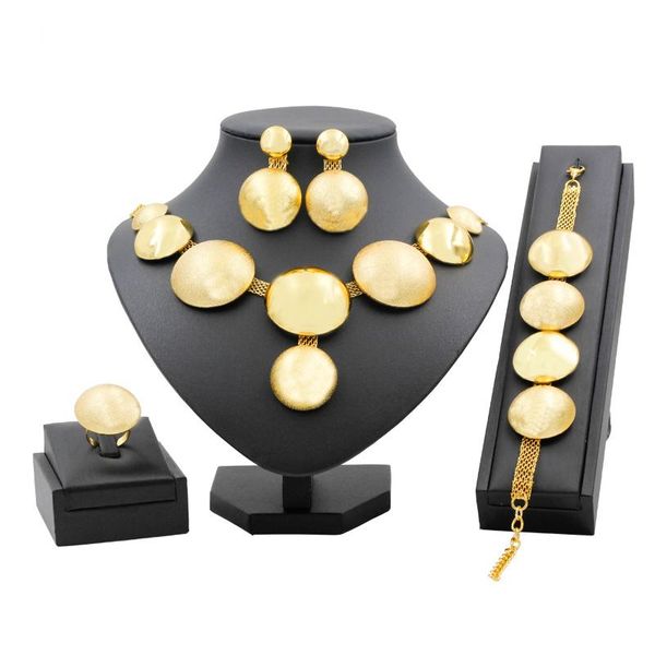earrings & necklace fashion round shape design 24 gold jewelry sets bracelet for women charm bride wedding ring accessory, Silver
earrings & necklace fashion round shape design 24 gold jewelry sets bracelet for women charm bride wedding ring accessory, Silver