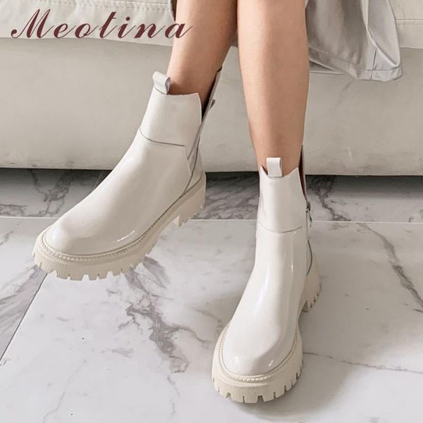 boots meotina women shoes genuine leather ankle platform thick med heel round toe zipper ladies footwear autumn winter 42, Black
boots meotina women shoes genuine leather ankle platform thick med heel round toe zipper ladies footwear autumn winter 42, Black