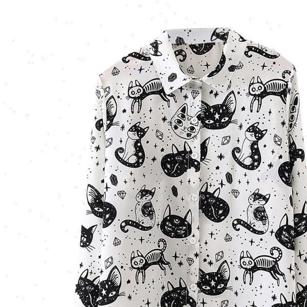 halloween horror skull long sleeve womens shirt art cat print casual loose blouse camisas 38, White
halloween horror skull long sleeve womens shirt art cat print casual loose blouse camisas 38, White