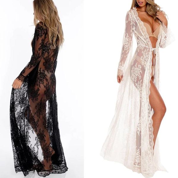 women's swimwear sensual female beach dress transparent kimono lace boho casual long robe cardigan maxi cover up coverup black white, White;black
women's swimwear sensual female beach dress transparent kimono lace boho casual long robe cardigan maxi cover up coverup black white, White;black
