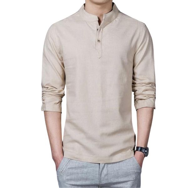 men's casual shirts 2021 shirt cotton solid color long sleeve blouse chic stand collar fashion handsome streetwear, White;black
men's casual shirts 2021 shirt cotton solid color long sleeve blouse chic stand collar fashion handsome streetwear, White;black