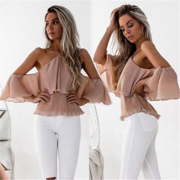 summer womens ladies halter ruffles off shoulder chiffon pullover shirt blouse casual loose high street fashion women's blouses &, White
summer womens ladies halter ruffles off shoulder chiffon pullover shirt blouse casual loose high street fashion women's blouses &, White