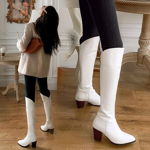 boots and autumn winter 2021 women's white thick heels high over the knee large small fashionable, Black
boots and autumn winter 2021 women's white thick heels high over the knee large small fashionable, Black