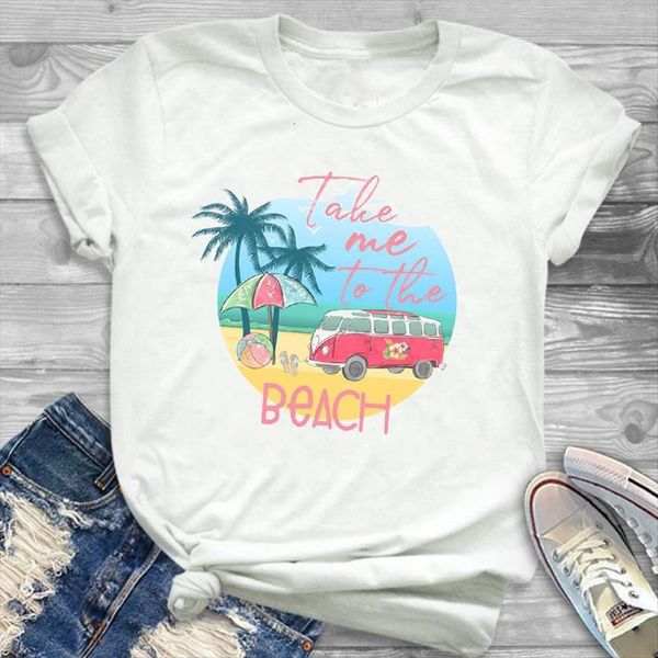 take me to the beach women printed short sleeve tee female clothes graphic, White
take me to the beach women printed short sleeve tee female clothes graphic, White