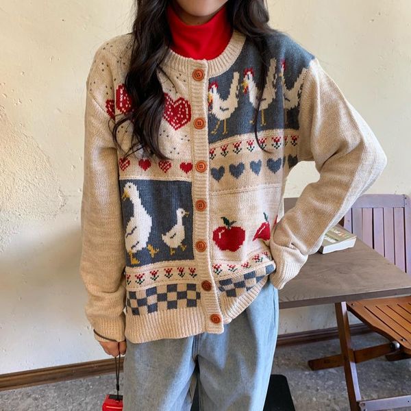 women's knits & tees vintage cardigan for women 2021 autumn winter womne's coat knitted sweater japanese kawaii clothes female jac, White
women's knits & tees vintage cardigan for women 2021 autumn winter womne's coat knitted sweater japanese kawaii clothes female jac, White
