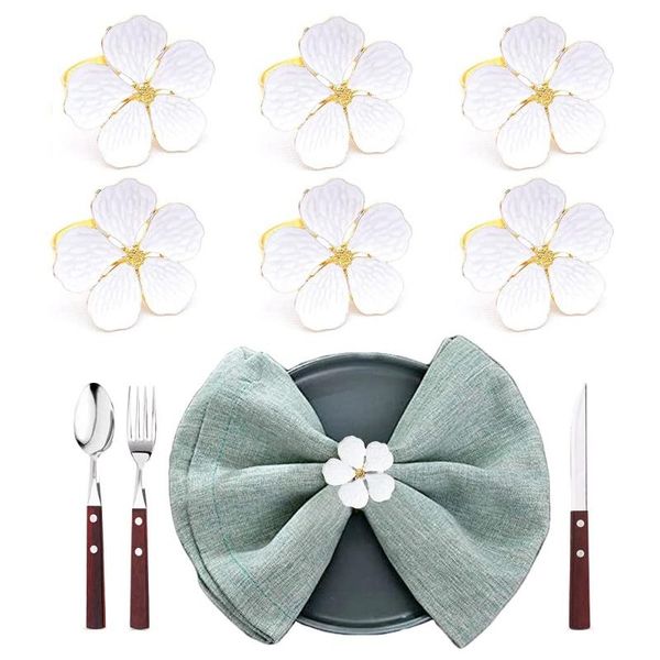 napkin rings 6/12pcs white flower elegant dining decor for wedding christmas party banquet family dinner decoration
napkin rings 6/12pcs white flower elegant dining decor for wedding christmas party banquet family dinner decoration