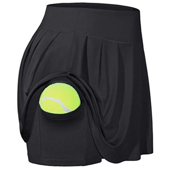 women's shorts women sport pleated golf skort high waist 2-in-1 tennis skirt with pocket, White;black
women's shorts women sport pleated golf skort high waist 2-in-1 tennis skirt with pocket, White;black