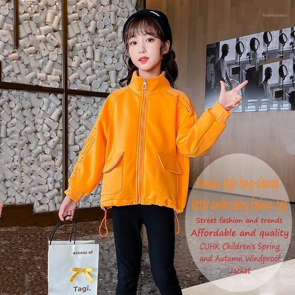 jackets korean style long-sleeved letter embroidery fashion 2021 children's spring and autumn casual jacket girls zipper shirt1, Blue;gray
jackets korean style long-sleeved letter embroidery fashion 2021 children's spring and autumn casual jacket girls zipper shirt1, Blue;gray