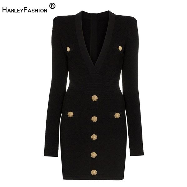 harleyfashion euramerican spring fall fitness casual knit dress v-neck plaid buttons solid slim sheath mini dress 210319, Black;gray
harleyfashion euramerican spring fall fitness casual knit dress v-neck plaid buttons solid slim sheath mini dress 210319, Black;gray