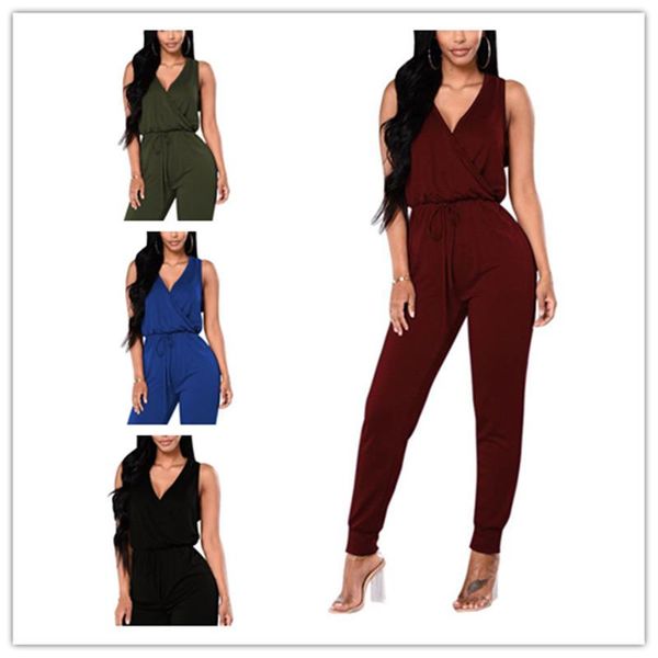gym clothing 2021 casual long jumpsuit deep v sleeveless trouser different size for choice loose solid combinaison femme shein mujer, White;black
gym clothing 2021 casual long jumpsuit deep v sleeveless trouser different size for choice loose solid combinaison femme shein mujer, White;black