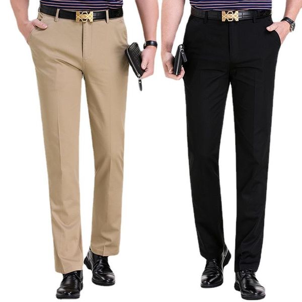 men's pants 2021 thin casual straight loose long solid color business non iron clothing, Black
men's pants 2021 thin casual straight loose long solid color business non iron clothing, Black