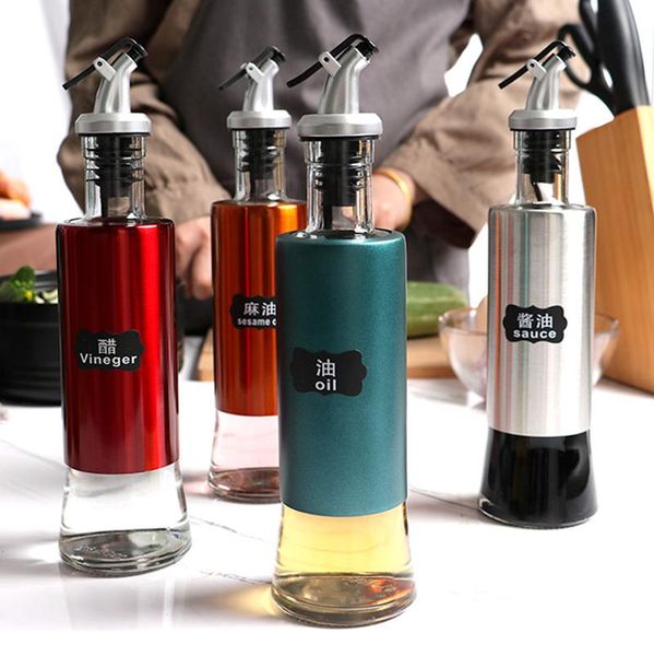 storage bottles & jars kitchen household glass oil bottle leak-proof stainless steel can soy sauce vinegar seasoning set tank
storage bottles & jars kitchen household glass oil bottle leak-proof stainless steel can soy sauce vinegar seasoning set tank