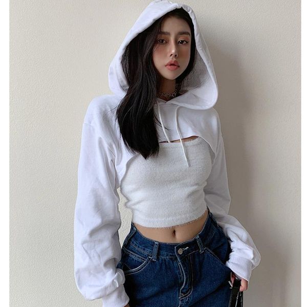 europe fashion short drawstring hoodie solid color long sleeve sweatshirt for woman e0ld women's hoodies & sweatshirts, Black
europe fashion short drawstring hoodie solid color long sleeve sweatshirt for woman e0ld women's hoodies & sweatshirts, Black