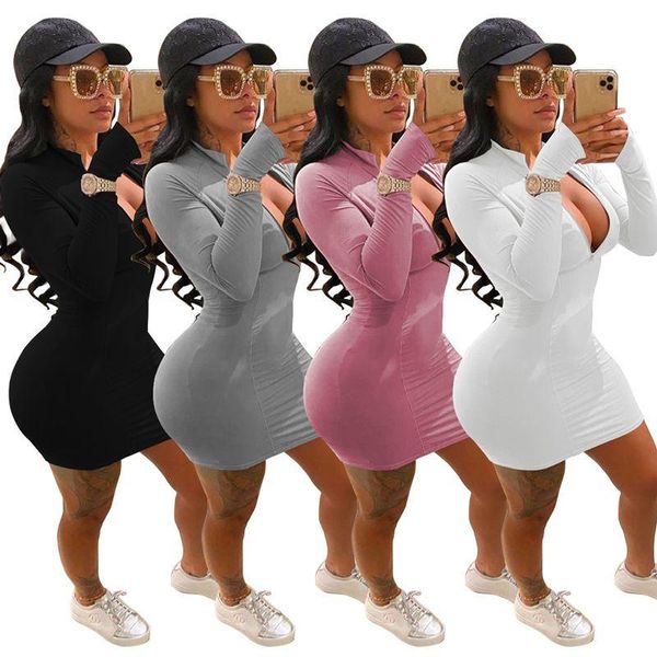 sports solid women ziper v-neck full sleeve low-cut bodycon mini dress fashion streetwear night party club dresses casual, Black;gray
sports solid women ziper v-neck full sleeve low-cut bodycon mini dress fashion streetwear night party club dresses casual, Black;gray