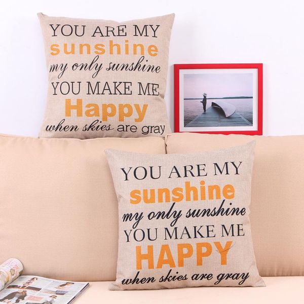 cushion/decorative pillow linen cushion covers / decorative case english letters sunshine home decor/capa para almofada/cojines decorativos
cushion/decorative pillow linen cushion covers / decorative case english letters sunshine home decor/capa para almofada/cojines decorativos