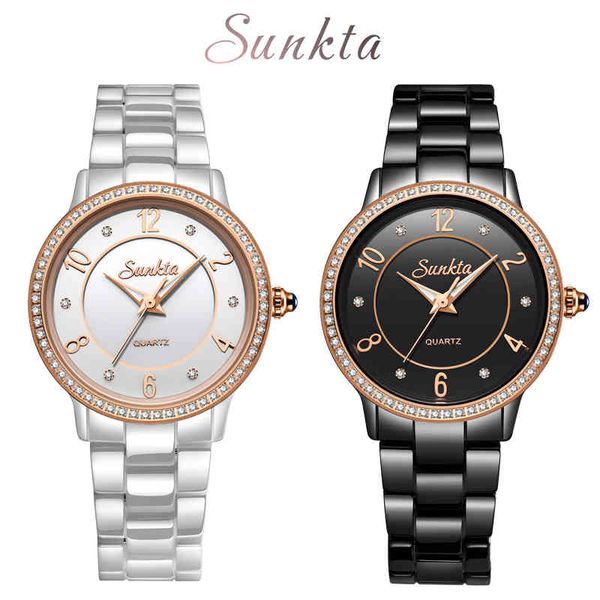 sunkta crystal diamond rose gold ceramic women watch waterproof brand luxury watch women dress quartz clock relogio feminino 210517, Slivery;brown
sunkta crystal diamond rose gold ceramic women watch waterproof brand luxury watch women dress quartz clock relogio feminino 210517, Slivery;brown