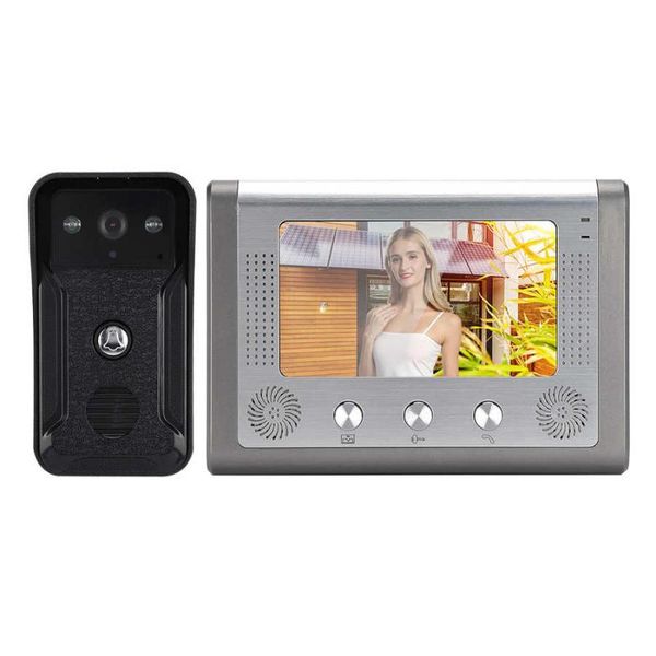 

doorbells doorbell camera 7in tft video door phone night vision wired rainproof 2-way audio visual intercom 100-240v smart