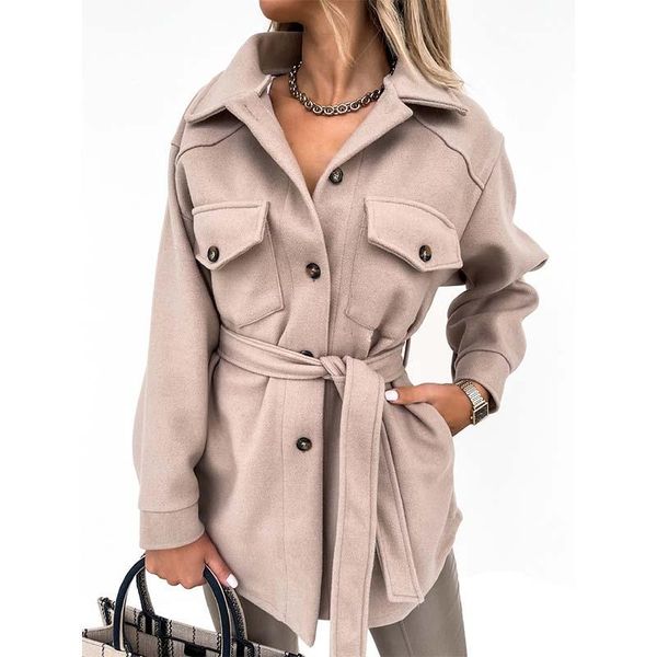 women's wool & blends autumn winter solid coat women long sleeve single-breasted turndown collar shirt outerwear female elegant casual, Black
women's wool & blends autumn winter solid coat women long sleeve single-breasted turndown collar shirt outerwear female elegant casual, Black