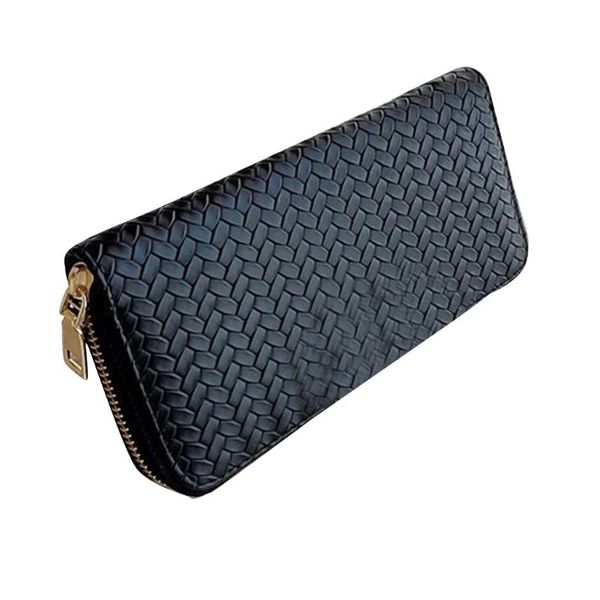 card holders womens weave artificial leather long wallet purse elegant solid color zip around clutch bag holder phone case money pouch, Brown;gray
card holders womens weave artificial leather long wallet purse elegant solid color zip around clutch bag holder phone case money pouch, Brown;gray