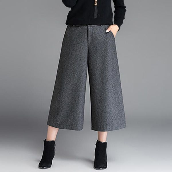 women's pants & capris female autumn plus size 41% wool thick wide leg woman winter oversized loose warm lady calf-length, Black;white
women's pants & capris female autumn plus size 41% wool thick wide leg woman winter oversized loose warm lady calf-length, Black;white