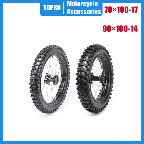 motorcycle wheels & tires tdpro tyre accessories 15mm axle front 70x100-17+ rear 90x100-14 rim 1.85*14 for dirt pit bike 160cc crf70 110r100
motorcycle wheels & tires tdpro tyre accessories 15mm axle front 70x100-17+ rear 90x100-14 rim 1.85*14 for dirt pit bike 160cc crf70 110r100