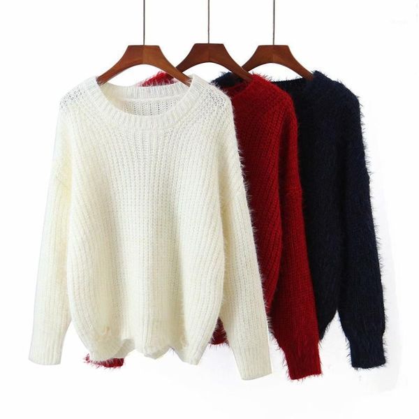 women's sweaters puwd casual woman loose thicken hippocampus sweater 2021 fashion ladies winter warm solid color female chic soft, White;black
women's sweaters puwd casual woman loose thicken hippocampus sweater 2021 fashion ladies winter warm solid color female chic soft, White;black