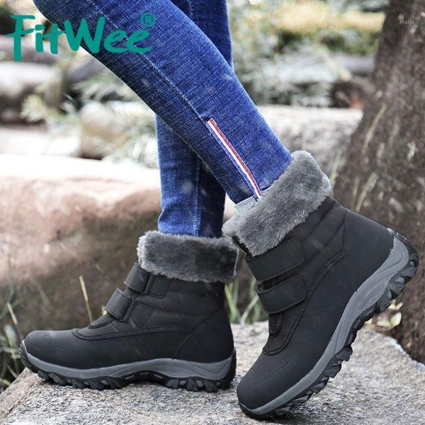 boots fitwee winter warm women snow waterproof ankle solid color with fur flats shoes outdoor footwear size 35-421, Black
boots fitwee winter warm women snow waterproof ankle solid color with fur flats shoes outdoor footwear size 35-421, Black