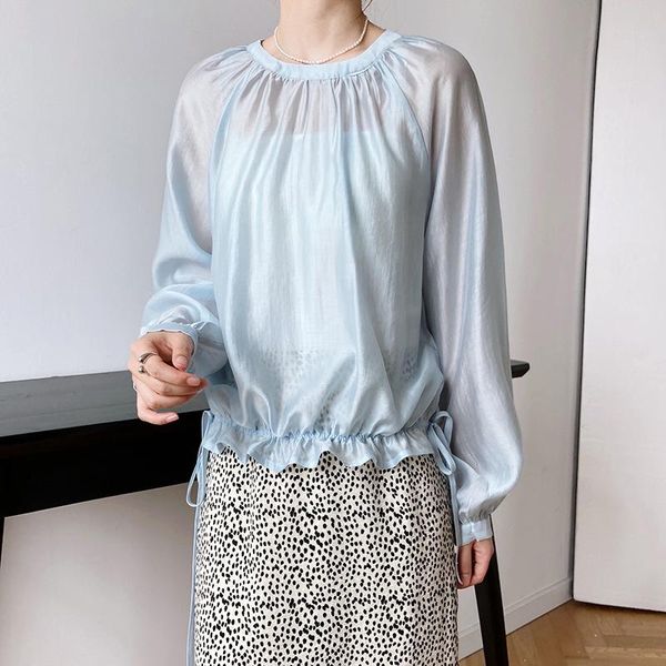 women's t-shirt 2021 spring summer ladies chiffon pullover shirt office style casual date, White
women's t-shirt 2021 spring summer ladies chiffon pullover shirt office style casual date, White