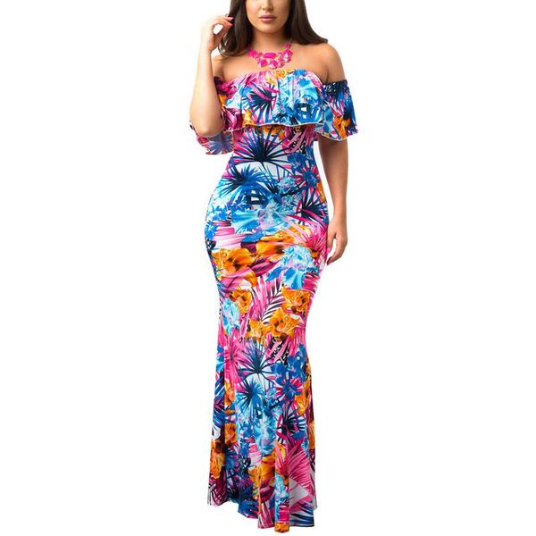 bridesmaid dress holievery printing floral bohemian dresses in stock beach women with ruffles off shoulder maxi gown, White;pink
bridesmaid dress holievery printing floral bohemian dresses in stock beach women with ruffles off shoulder maxi gown, White;pink