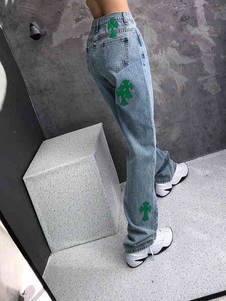 crosin green cross skinned high waisted slim straight wide leg women's pants insho brand jeans spring 2021 brand cau3, White;black 
crosin green cross skinned high waisted slim straight wide leg women's pants insho brand jeans spring 2021 brand cau3, White;black