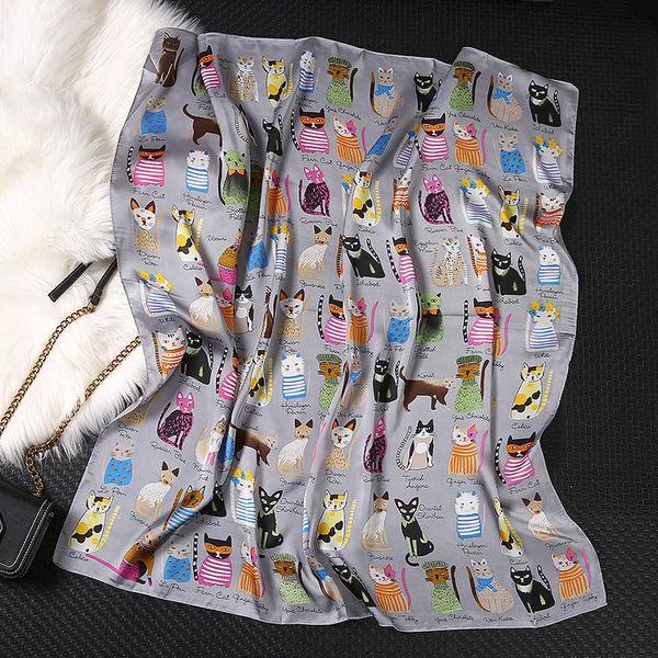 scarves 2021 fashion summer silk square scarf women cat p satin neck hair tie band beach hijab head female foulard, Blue;gray
scarves 2021 fashion summer silk square scarf women cat p satin neck hair tie band beach hijab head female foulard, Blue;gray