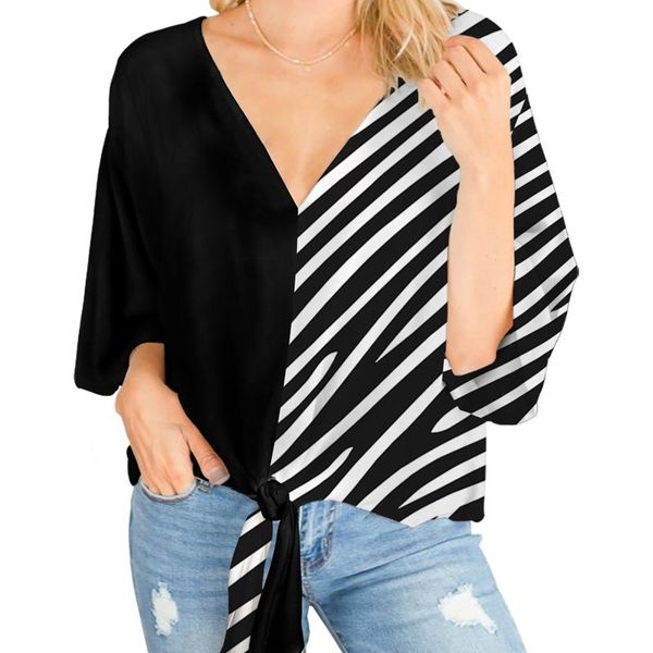 summer elelgant women v-neck print patchwork lace-up short sleeve t-shirt ladies elegant loose women's, White
summer elelgant women v-neck print patchwork lace-up short sleeve t-shirt ladies elegant loose women's, White