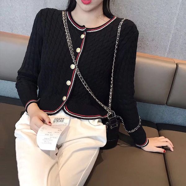 women's jackets autumn 2021 fashion jacket long sleeve designer breasted contrast crochet color cardigan ladies, Black;brown
women's jackets autumn 2021 fashion jacket long sleeve designer breasted contrast crochet color cardigan ladies, Black;brown