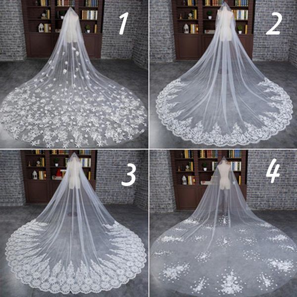 bridal veils cathedral wedding ivory long lace edge veil with comb accessories bride veu, Black
bridal veils cathedral wedding ivory long lace edge veil with comb accessories bride veu, Black