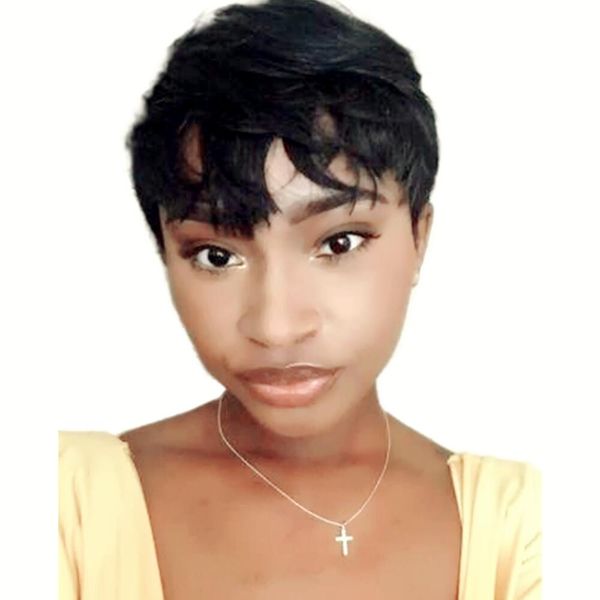 machine humanhair wigs glueless full non lace front short pixie cut wigs brazilian african hair ladies wig for black women, Black;brown
machine humanhair wigs glueless full non lace front short pixie cut wigs brazilian african hair ladies wig for black women, Black;brown