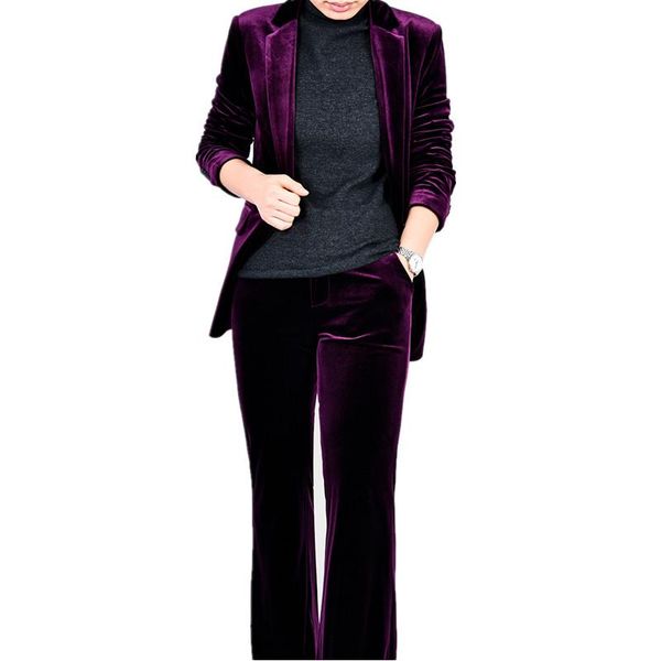 women pant suits purple velvet ladies business office work wear formal outfit for weddings tuxedos blazer fashion women's two piece pan, White
women pant suits purple velvet ladies business office work wear formal outfit for weddings tuxedos blazer fashion women's two piece pan, White