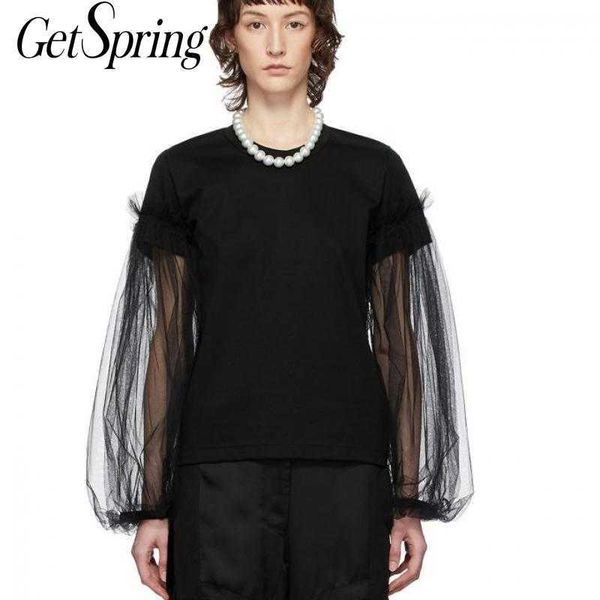 getspring women t shirt lantern sleeve mesh patchwork vintage black white all match casual -shirt fashion 210601
getspring women t shirt lantern sleeve mesh patchwork vintage black white all match casual -shirt fashion 210601