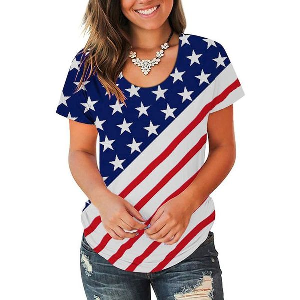 45#summer harajuku t-shirt ladies round neck short sleeve independence day flag printed women t shirts women's, White
45#summer harajuku t-shirt ladies round neck short sleeve independence day flag printed women t shirts women's, White