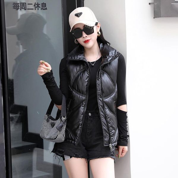 women's vests almuerk autumn winter oversize long women vest pockets warm down cotton jacket turtleneck sleeveless padded woman outfit, Black;white
women's vests almuerk autumn winter oversize long women vest pockets warm down cotton jacket turtleneck sleeveless padded woman outfit, Black;white