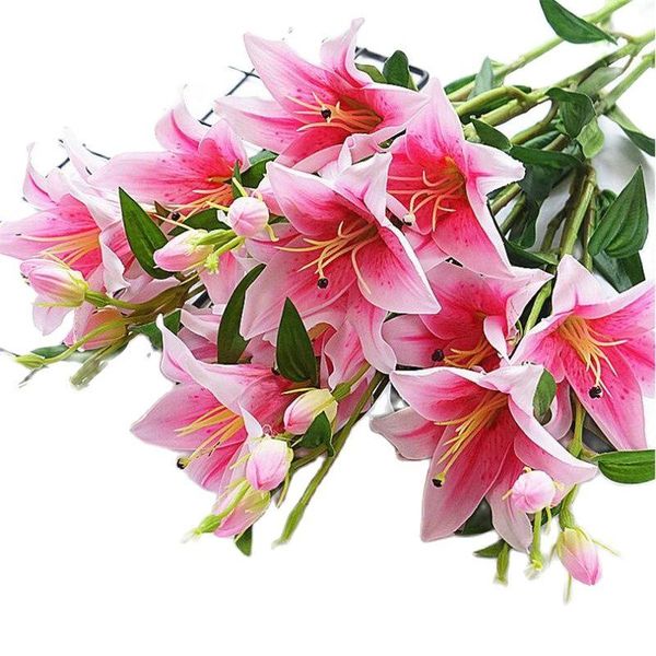 decorative flowers & wreaths 5pcs fake long stem lily (6 heads/piece) simulation faux lilieswith green leaf for wedding home artificial
decorative flowers & wreaths 5pcs fake long stem lily (6 heads/piece) simulation faux lilieswith green leaf for wedding home artificial