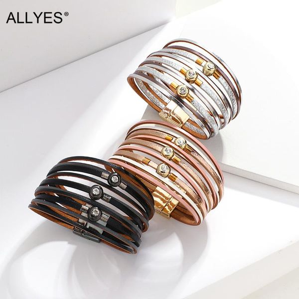 tennis allyes simple shiny multilayer slim strips leather bracelet for women rhinestone charm wrap bracelets casual female jewelry, Golden;silver
tennis allyes simple shiny multilayer slim strips leather bracelet for women rhinestone charm wrap bracelets casual female jewelry, Golden;silver