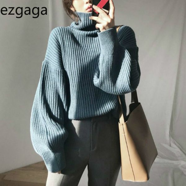 ezgaga turtleneck sweater women autumn winter vintage loose outwear long sleeve pullover solid warm knitwear street fashion 210430, White;black
ezgaga turtleneck sweater women autumn winter vintage loose outwear long sleeve pullover solid warm knitwear street fashion 210430, White;black