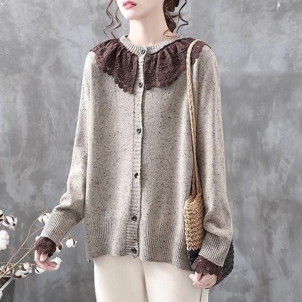 autumn winter knit coats women retro patchwork lace loose female fashion cardigan wild women's jackets, Black;brown
autumn winter knit coats women retro patchwork lace loose female fashion cardigan wild women's jackets, Black;brown