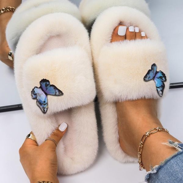 slippers blue butterfly faux fur for women bling rhinestone decor slides flats winter sandals indoor flip flops, Black
slippers blue butterfly faux fur for women bling rhinestone decor slides flats winter sandals indoor flip flops, Black