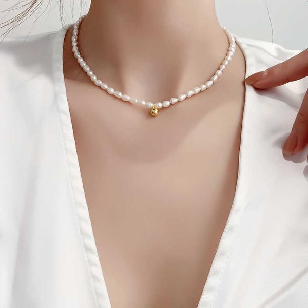 zhong chuxi's same necklace small rice grain fresh water pearl short french niche design collar chain female, Silver
zhong chuxi's same necklace small rice grain fresh water pearl short french niche design collar chain female, Silver