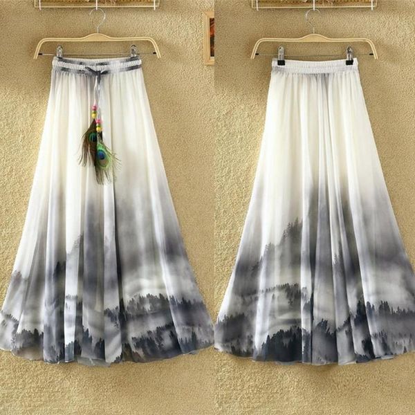 skirts arrival summer beach bohemian women chiffon flower print drawstring maxi long skirt, Black
skirts arrival summer beach bohemian women chiffon flower print drawstring maxi long skirt, Black