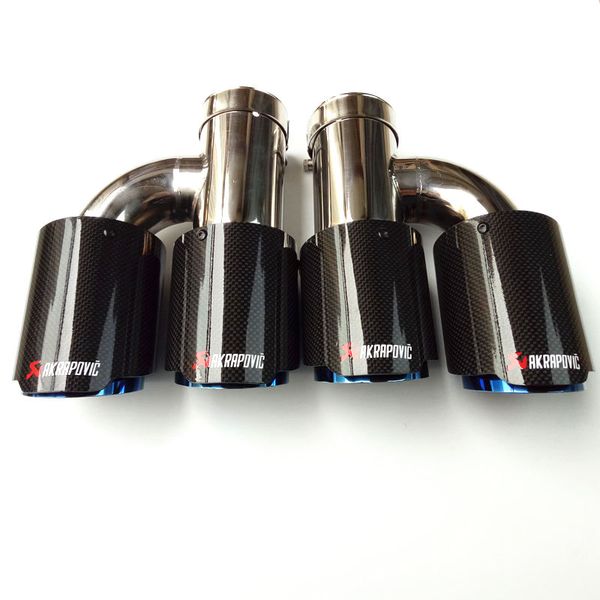 h style glossy carbon fiber+blue stainless steel car exhaust muffler pipes for akrapovic (left and right)
h style glossy carbon fiber+blue stainless steel car exhaust muffler pipes for akrapovic (left and right)