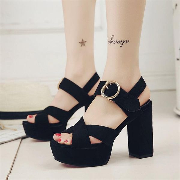 dress shoes high heels thick heel fish mouth sandals female one-word buckle cross platform 2021 summer style, Black
dress shoes high heels thick heel fish mouth sandals female one-word buckle cross platform 2021 summer style, Black
